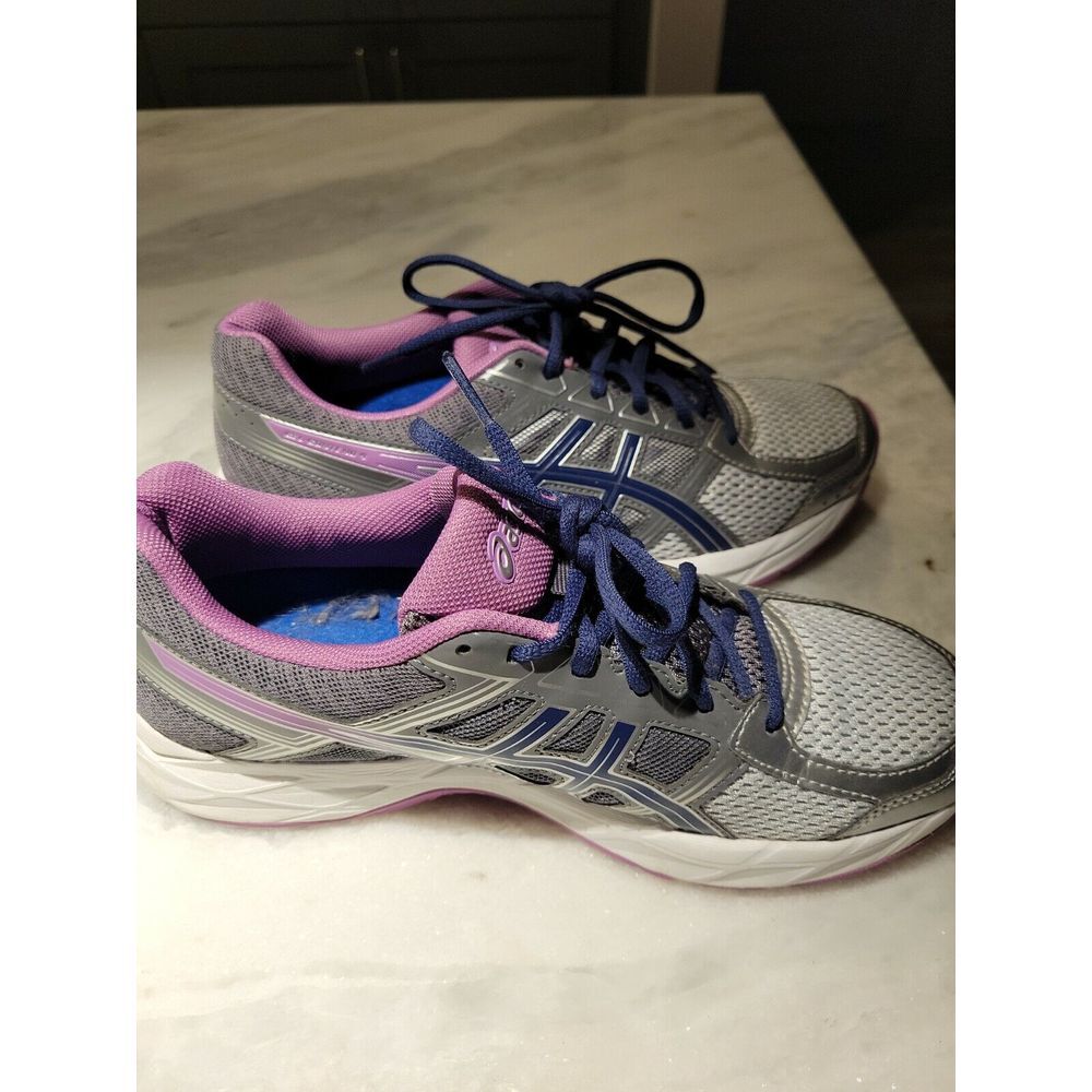 WOMEN'S SIZE 8 ASICS CONTEND 4 RUNNING SHOES‎ T765N PINK/SILVER